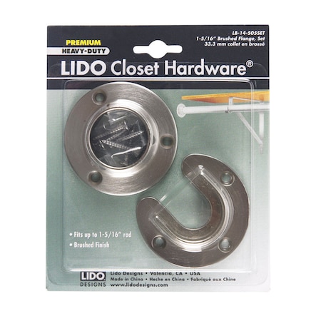 Lido Lido 1-5/16 in. D Brushed Steel Closet Flange Set LB-14-505SET